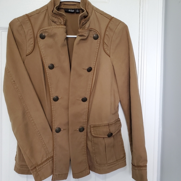 ana Military Blazer Jacket Coat Khaki Tan Stays Op - Picture 1 of 7